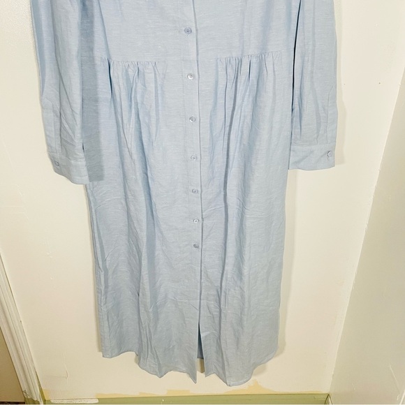 NEW Tuckernuck Lydell Maxi Dress Chambray Linen Breathable Button Front Preppy - Picture 5 of 11